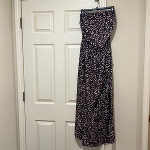 Amazon brand strapless multi color dress. Size: L   Maxi length